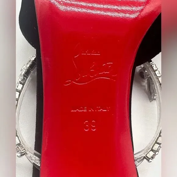 Christian Louboutin Planet Queen 70 Velvet Crystal Embellished Mules 70mm EU 39 - Picture 7 of 14